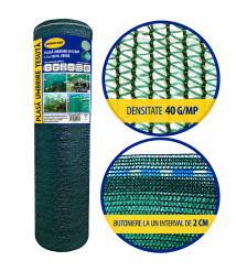 Plasa umbrire 40 g/mp, 1.5 x 100 m, verde